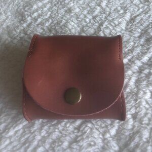 Brown Leather Snap Button Coin Pouch, NWOT